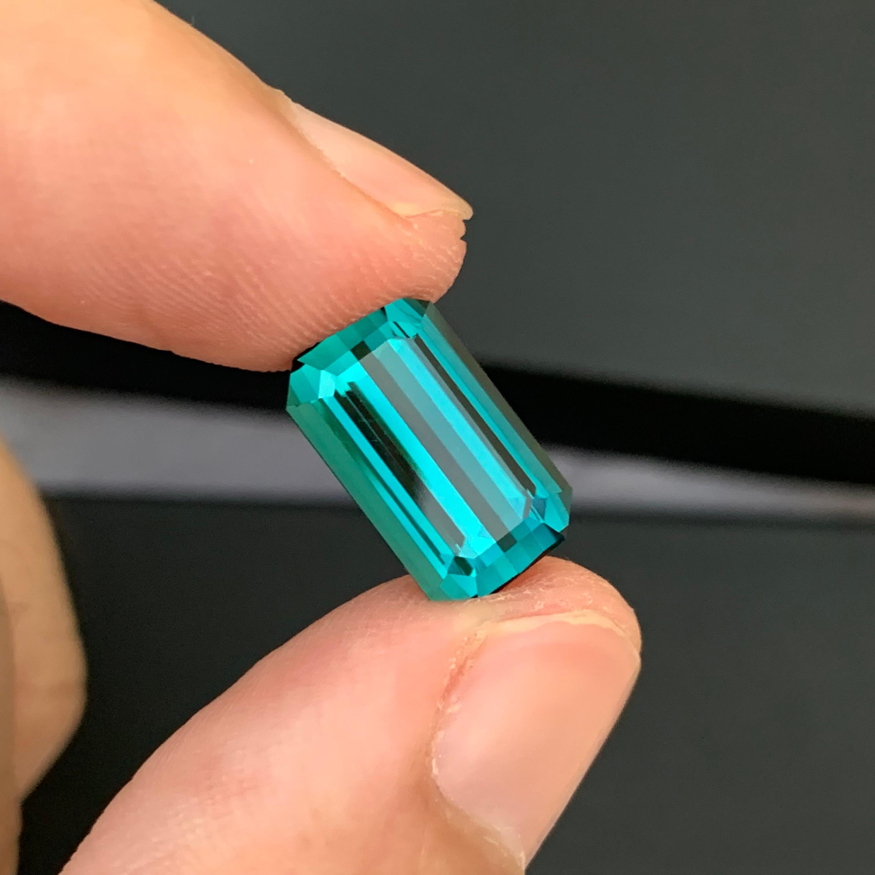 Top AAA Qualität 6.00 Karat Natürlicher loser Indicolith Turmalin Smaragd Form Edelstein im Angebot 2