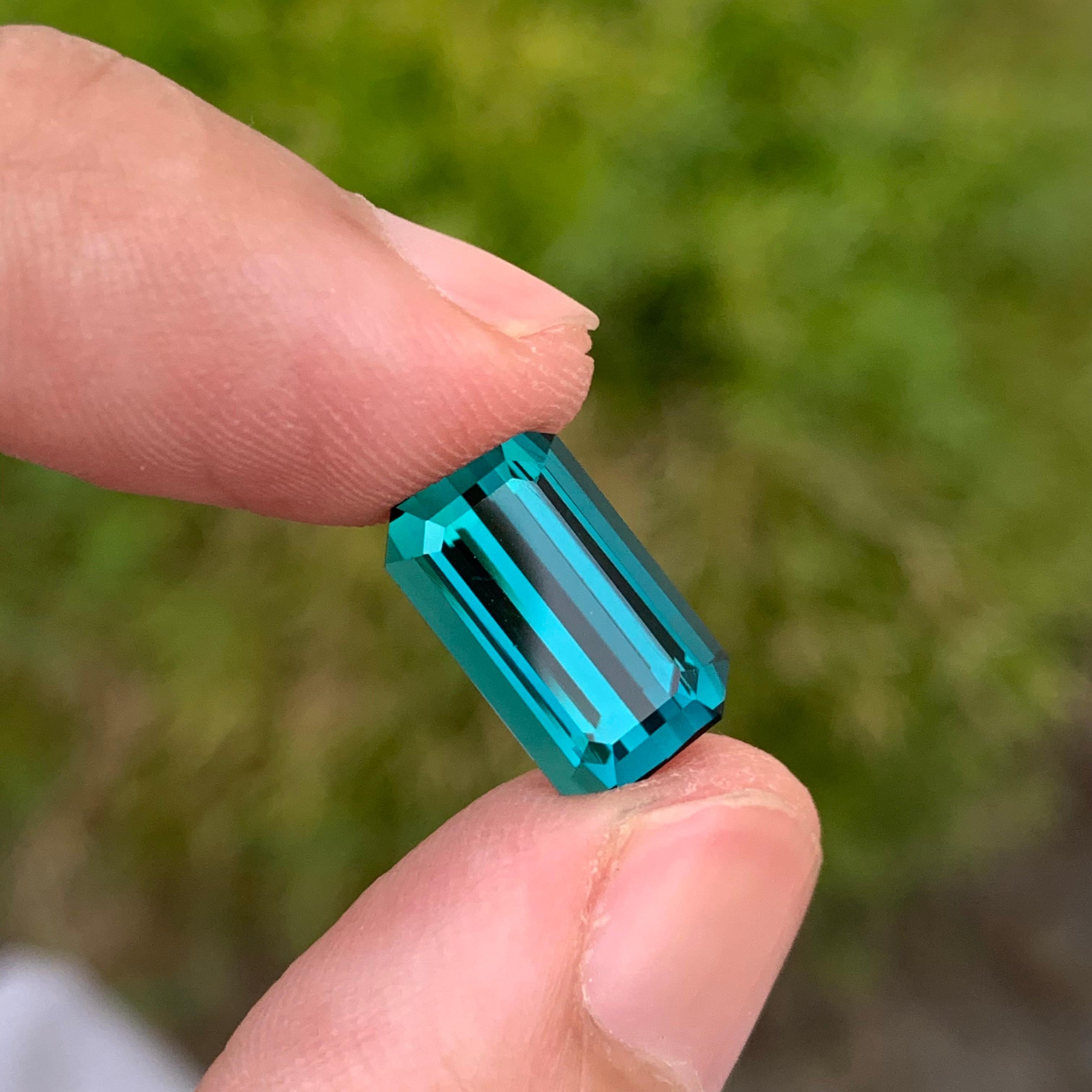 Top AAA Qualität 6.00 Karat Natürlicher loser Indicolith Turmalin Smaragd Form Edelstein im Angebot 3