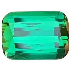 Top AAA Quality Natural 6.70 Carat Faceted Green Tourmaline Cushion Shape Gem