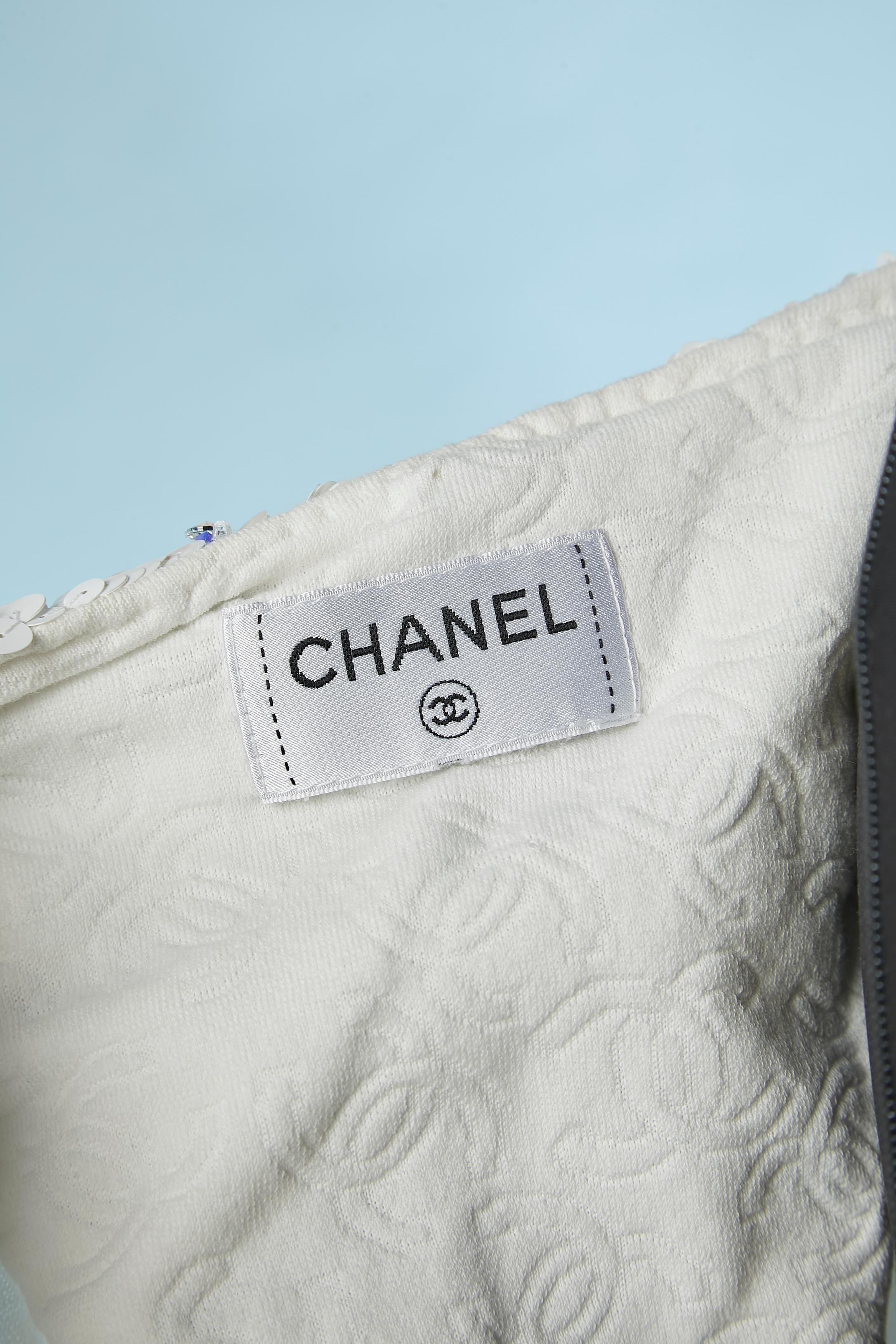 Ensemble haut et mini-jupe de la marque CC en coton et sequins Chanel Cruise 2023 en vente 6