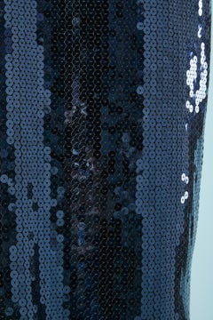 Top and skirt ensemble in night blue sequins Dolce & Gabbana