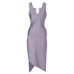 Top and skirt in lilac strech jersey Herve Léger 