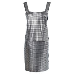 Retro Top and skirt metallic pattern 70's Paco Rabanne 