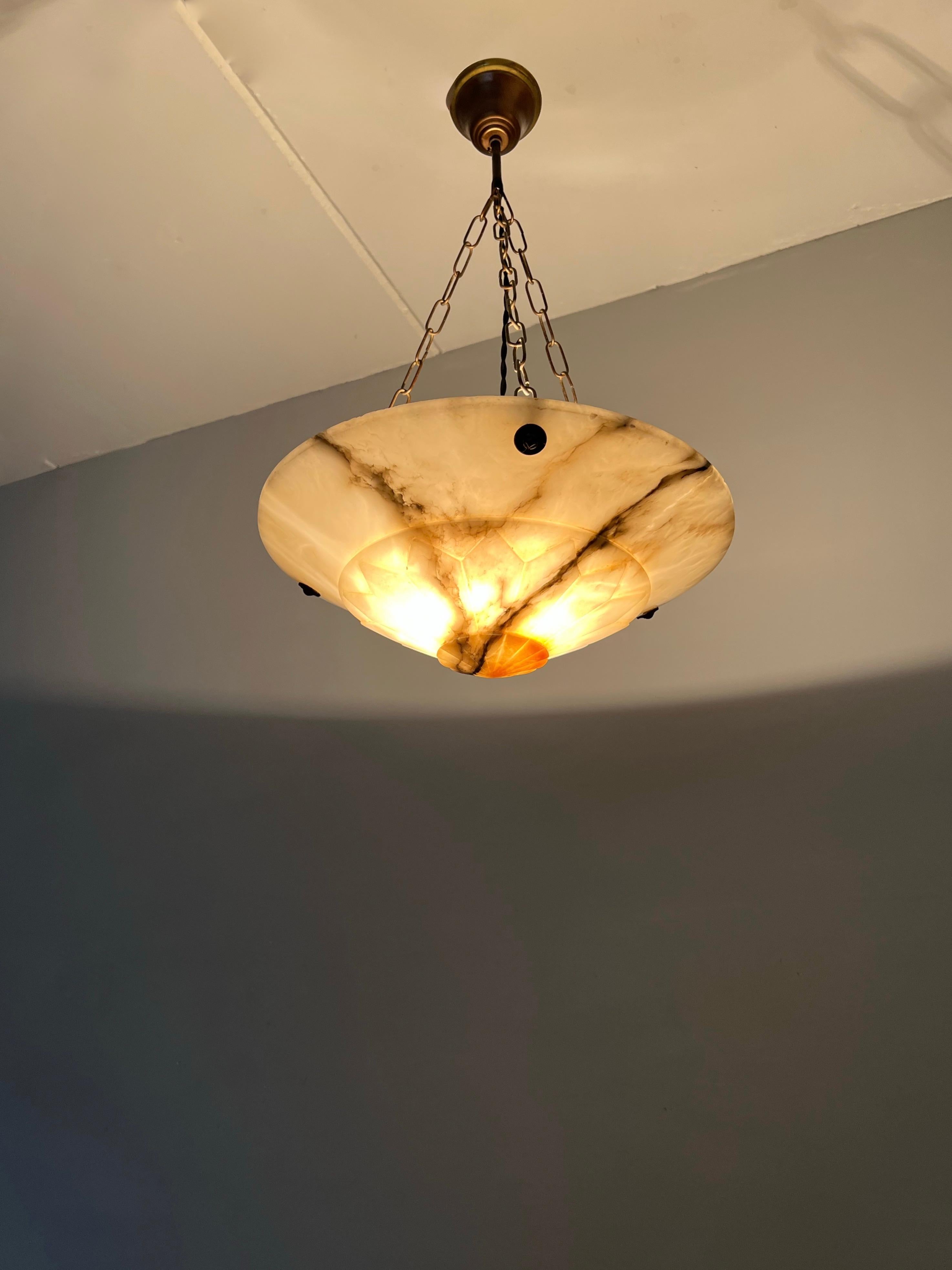 1920s alabaster pendant light