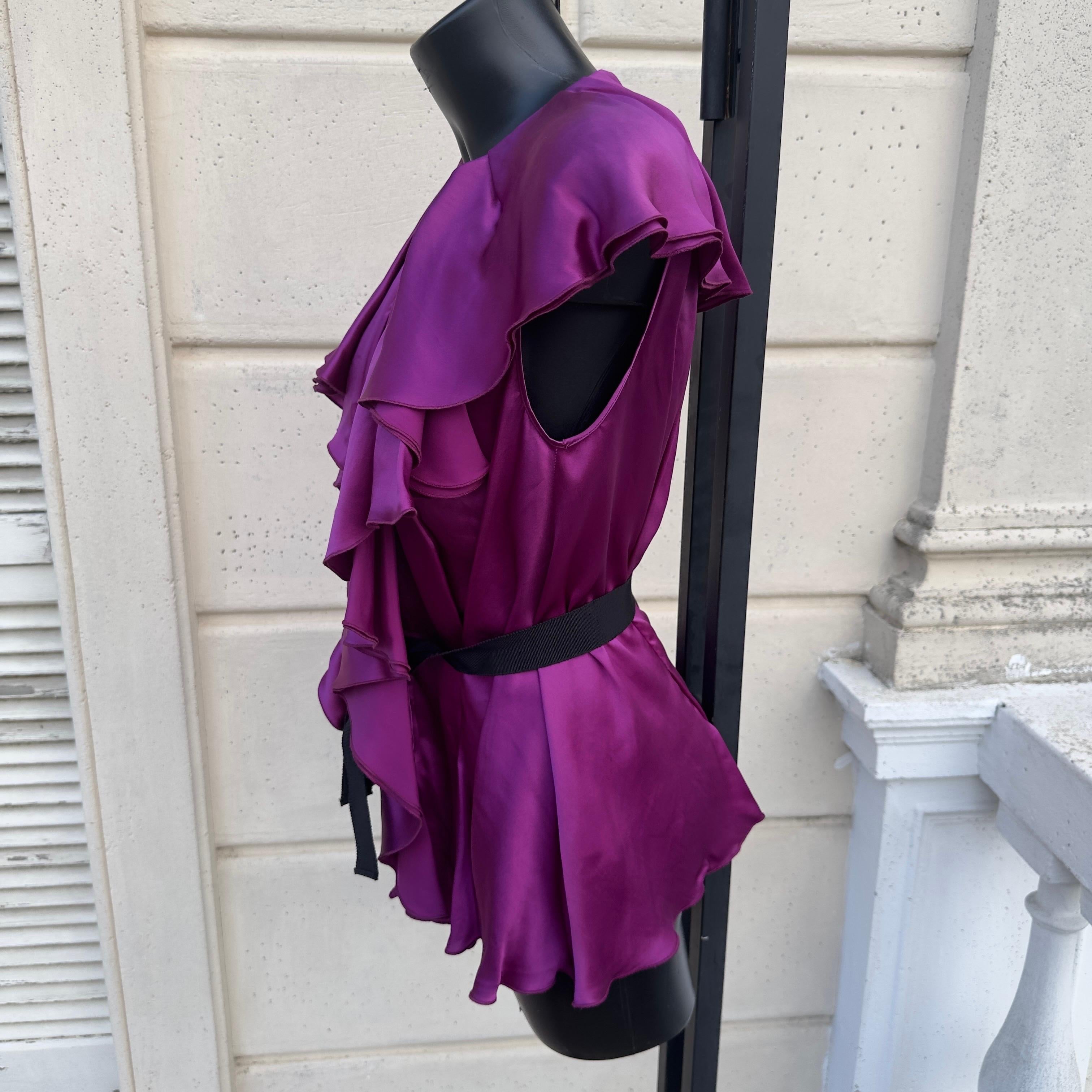Top con volant Gianfranco Ferre’ nuovo con cartellino In New Condition In Basaluzzo, IT