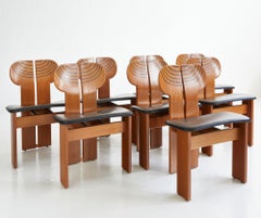 Conjunto de 8 sillas "África" de Afra & Tobia Scarpa, Maxalto Italia, en perfecto estado.