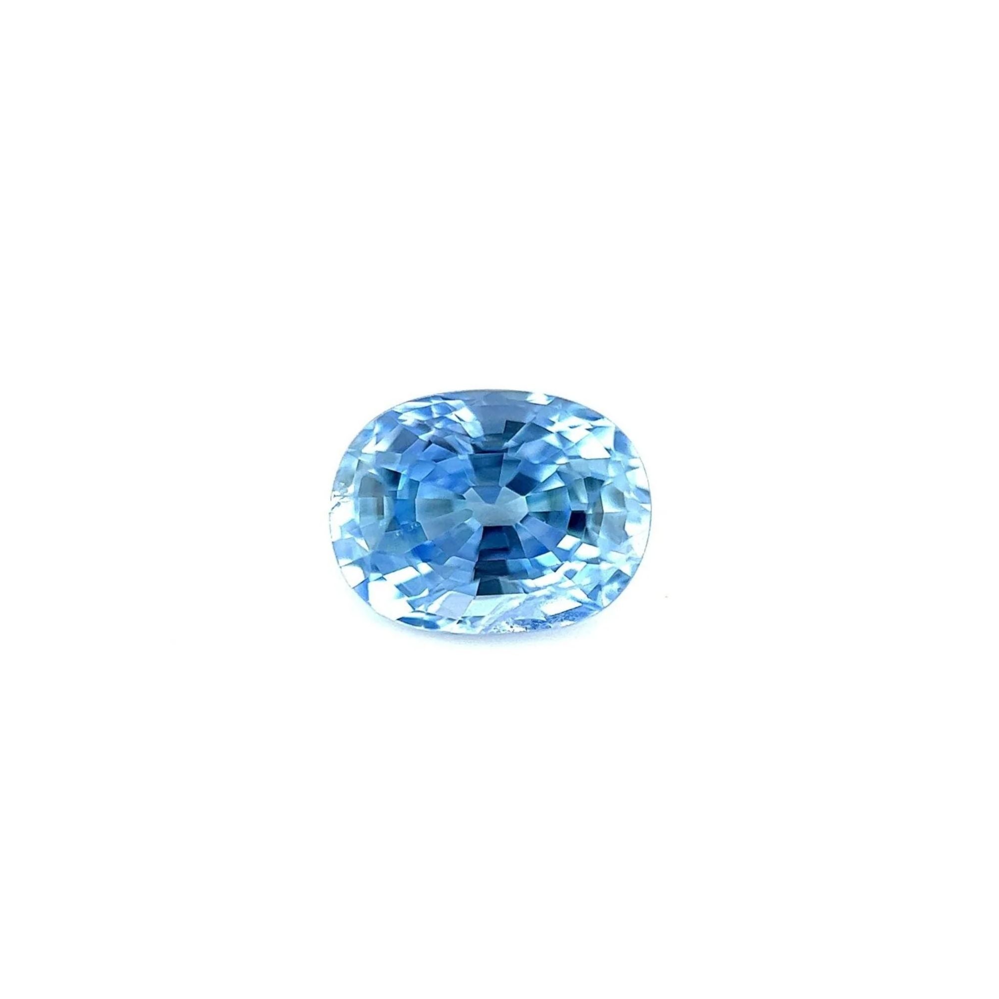 Saphir bleu vif naturel de Ceylan de 1,11 carat, taille ovale, Sri Lanka 6,5 x 5 mm