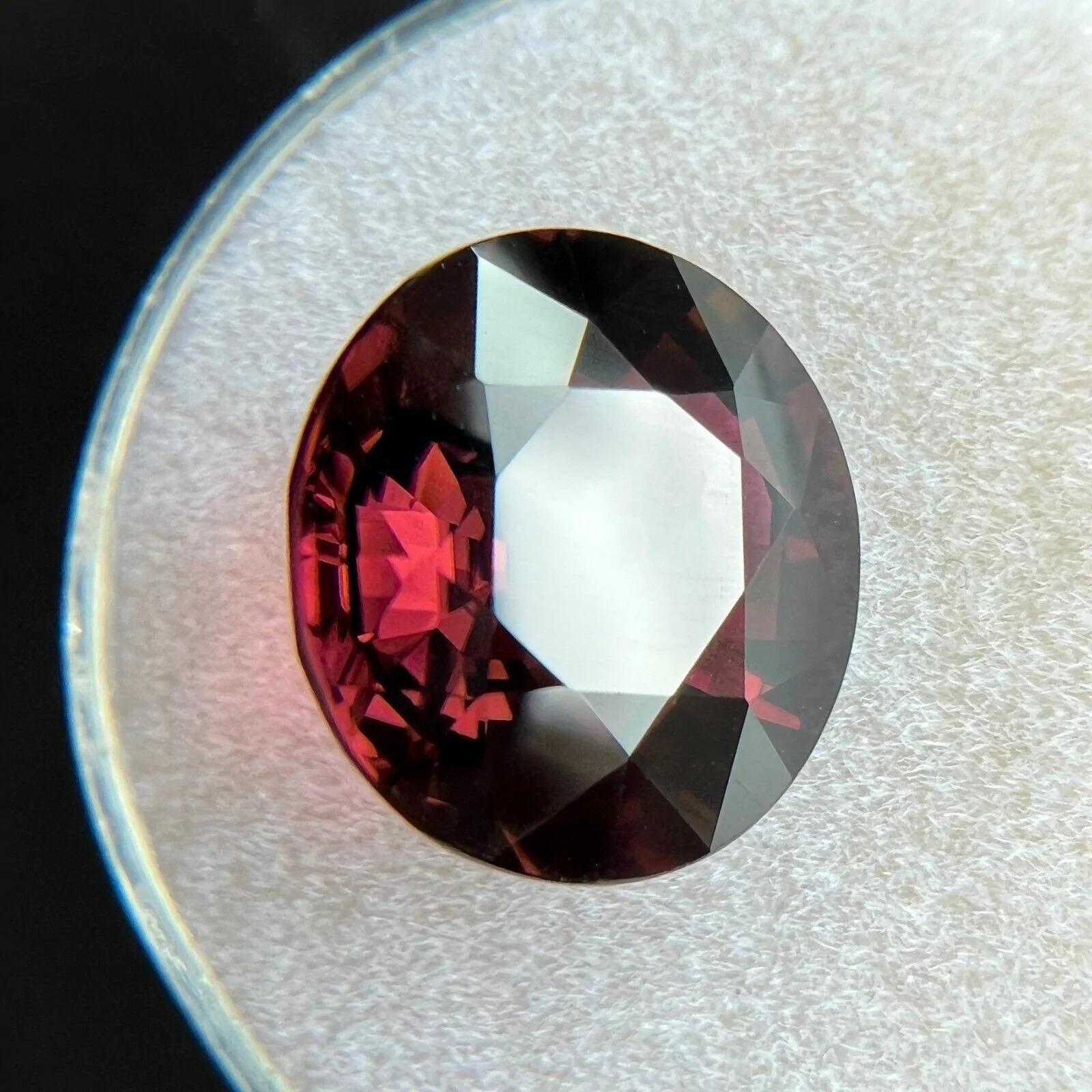 Top Grade 6.64ct GIA Certified Natural Tourmaline Red Purple Untreated Round Cut For Sale 3