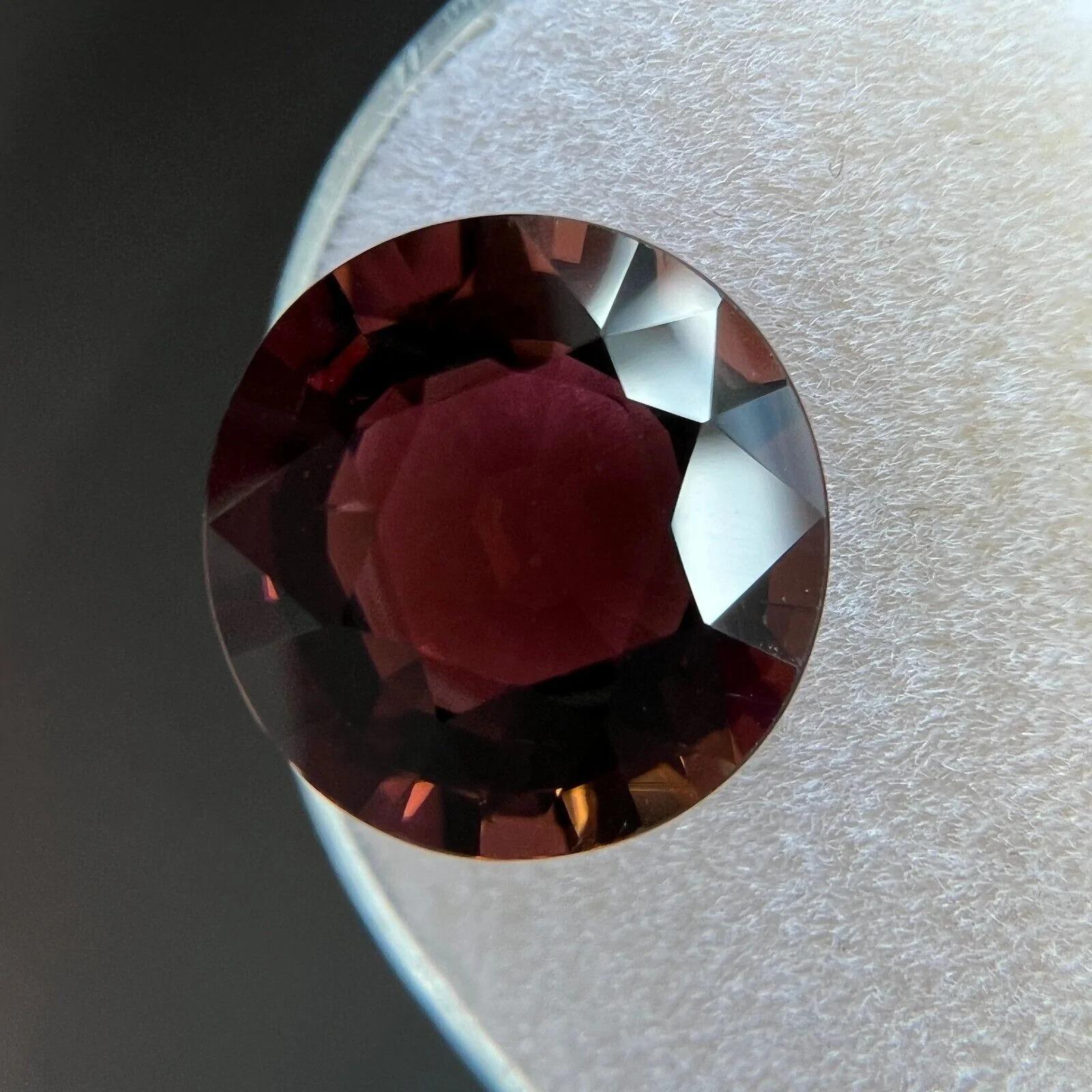 Top Grade 6.64ct GIA Certified Natural Tourmaline Red Purple Untreated Round Cut For Sale 4