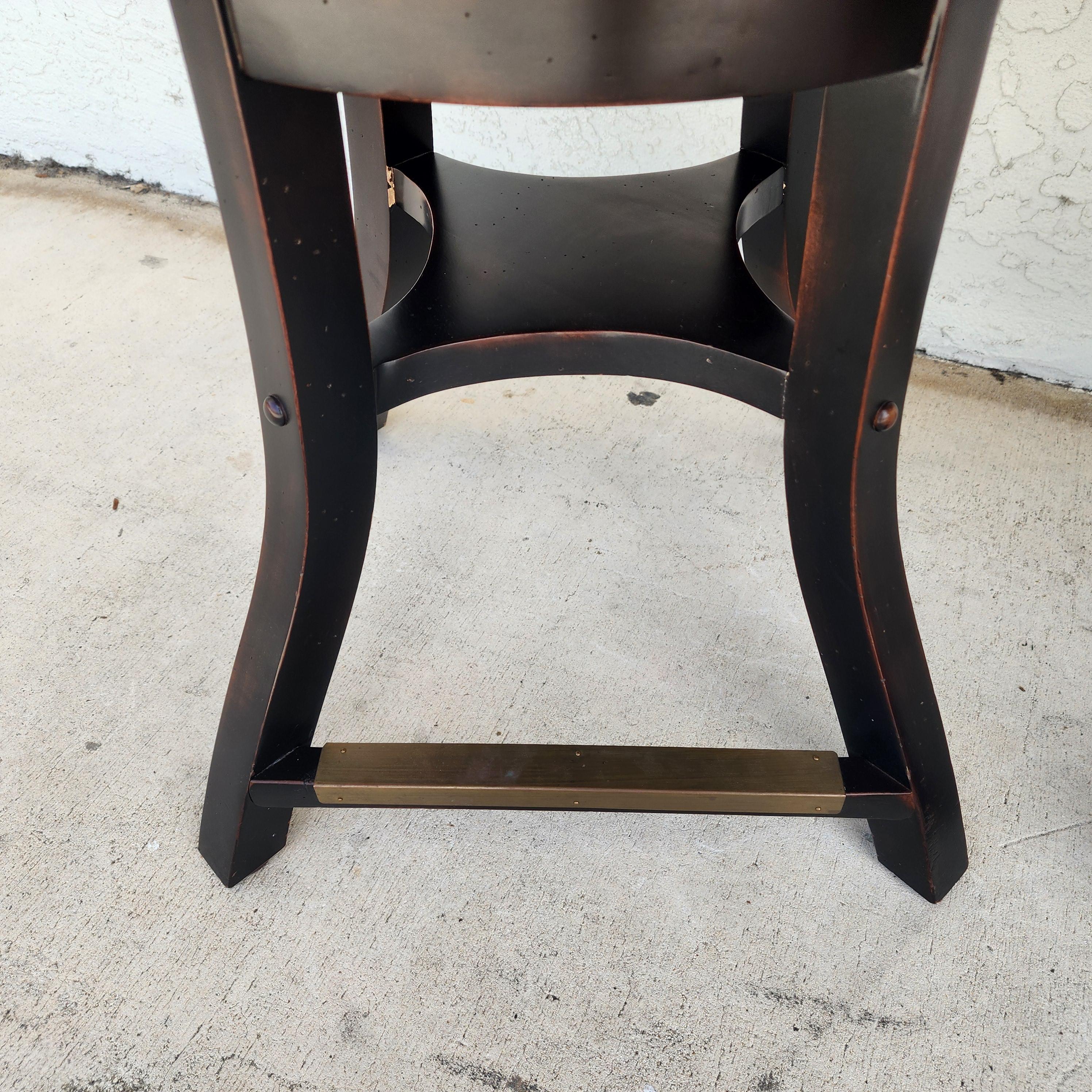 Top Grain Leather Swivel Counter Stools Pair For Sale 10