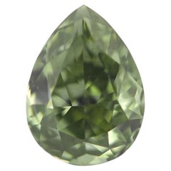 Top Green Color Chameleon Diamond 0.38ct Natural Loose Fancy Dark Pear GIA SI1