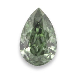 Top Green Color Chameleon Diamond 0.38ct Natural Loose Fancy Dark Pear GIA SI2