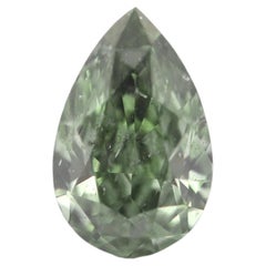 Top Green Color Chameleon Diamond 0.38ct Natural Loose Fancy Dark Pear GIA SI2
