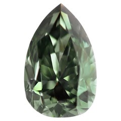 Top Green Color Chameleon Diamond 0.49ct Natural Loose Fancy Dark Pear GIA SI2