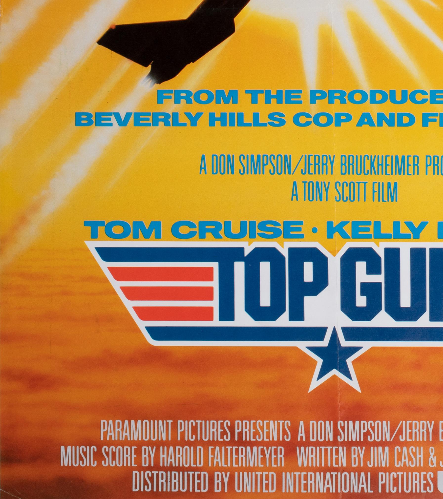 TOP GUN 1986 UK Quad Film Movie Poster In Excellent Condition For Sale In Bath, Somerset