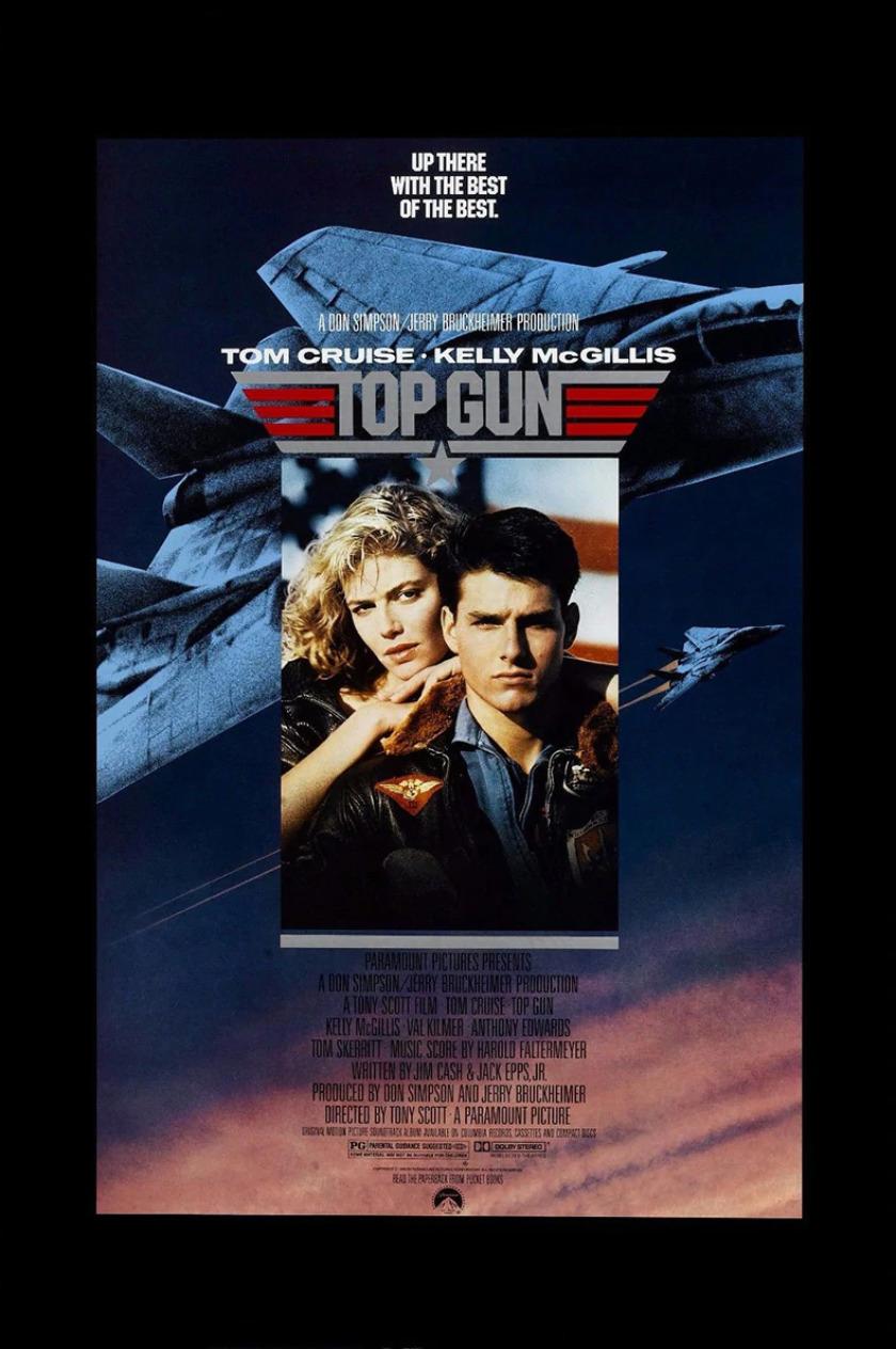 Fabulous & iconic 1980’s poster, destined to soar in value as 80’s pieces come into vogue. As students at the Navy's elite fighter weapons school compete to be best in the class, one daring young flyer learns a few things from a civilian instructor