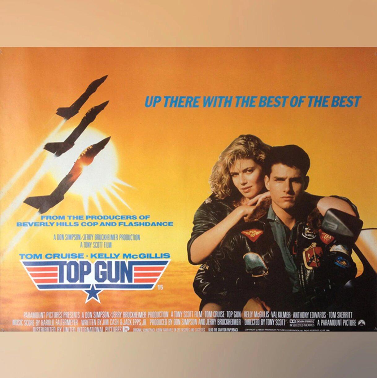 Fabulous & iconic 1980's quad poster created by Brian Bysouth. The Top Gun Naval Fighter Weapons School is where the best of the best train to refine their elite flying skills. When hotshot fighter pilot Maverick (Tom Cruise) is sent to the school,