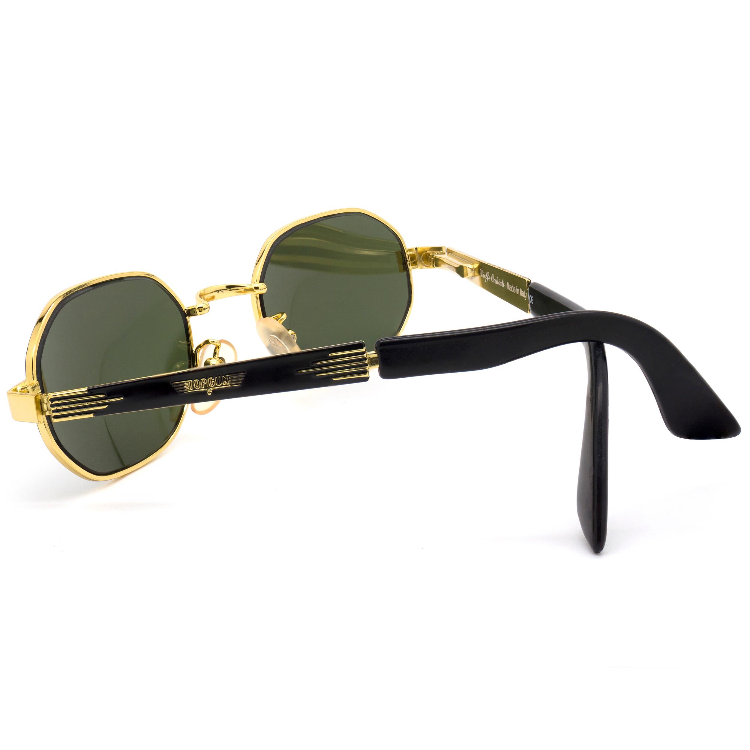 Top Gun hexagonal vintage sunglasses, ITALY 90s In New Condition In Santa Clarita, CA