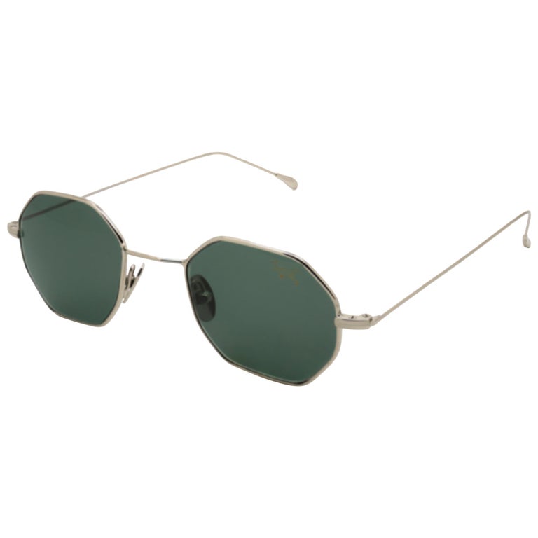 Hexagonal vintage sunglasses by Top Gun, Italy Top Gun Vintage Hexagonal Sunglasses, Gold Metal Frame, 90s  main image 2