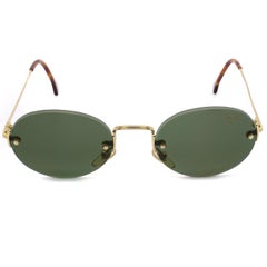 Top Gun oval rimless vintage sunglasses, Italy 90s
