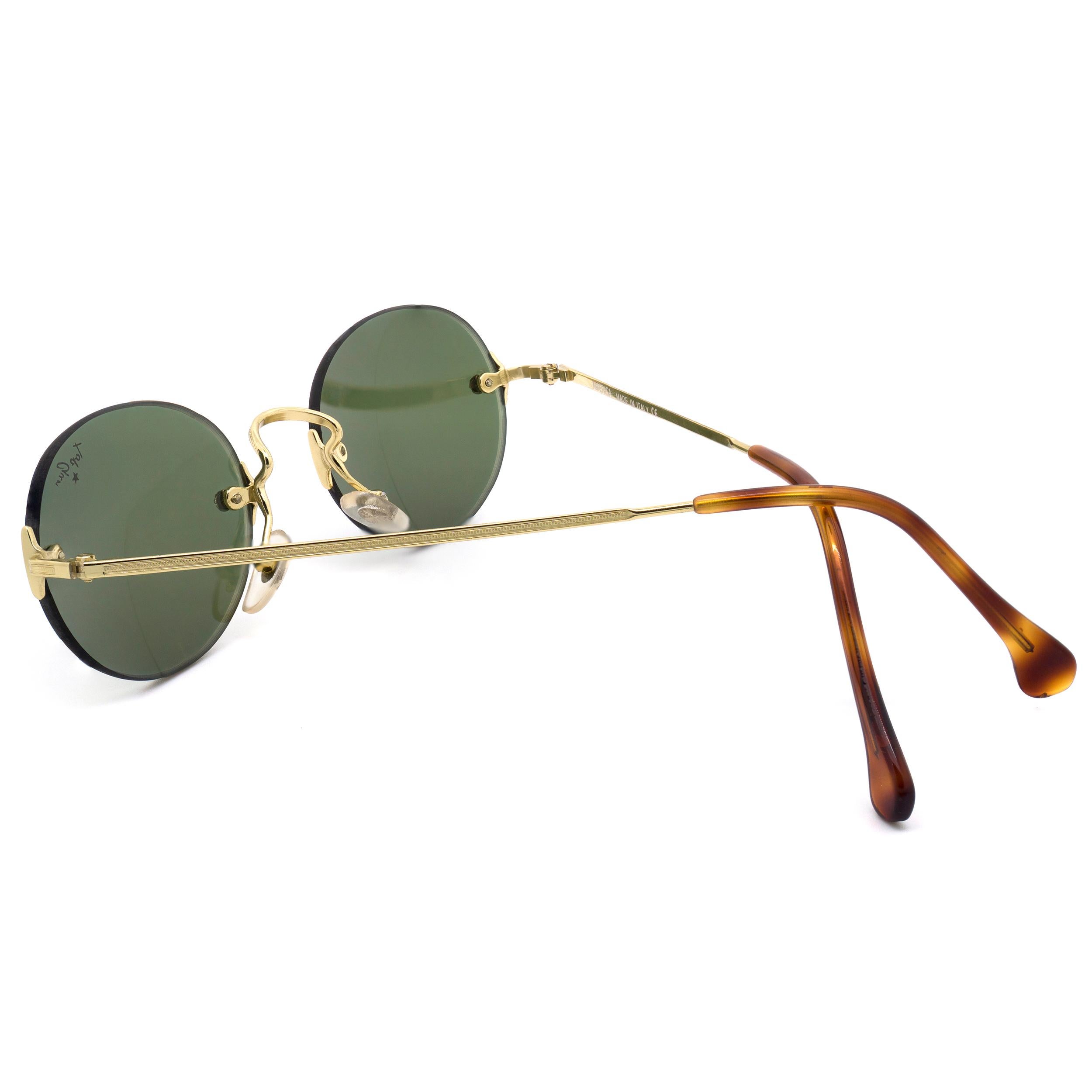 Top Gun ovale Randlose Vintage-Sonnenbrille, Italien 90er Jahre (Grau) im Angebot