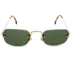 Top Gun rechteckige Randlose Vintage-Sonnenbrille, Italien 90er Jahre