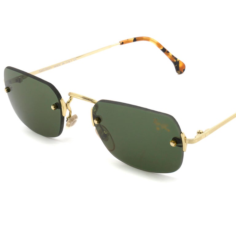 Top Gun rectangular rimless vintage sunglasses, Italy 90s For Sale