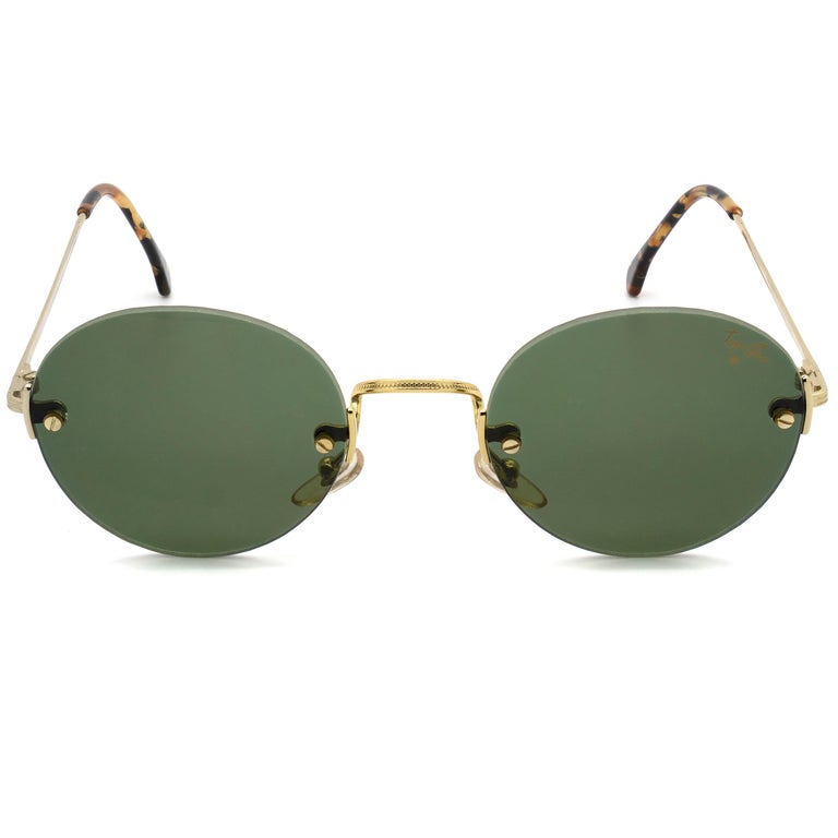 Top Gun® round rimless vintage sunglasses, Italy 90s For Sale at 1stDibs