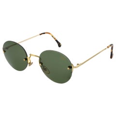 Top Gun® round rimless vintage sunglasses, Italy 90s