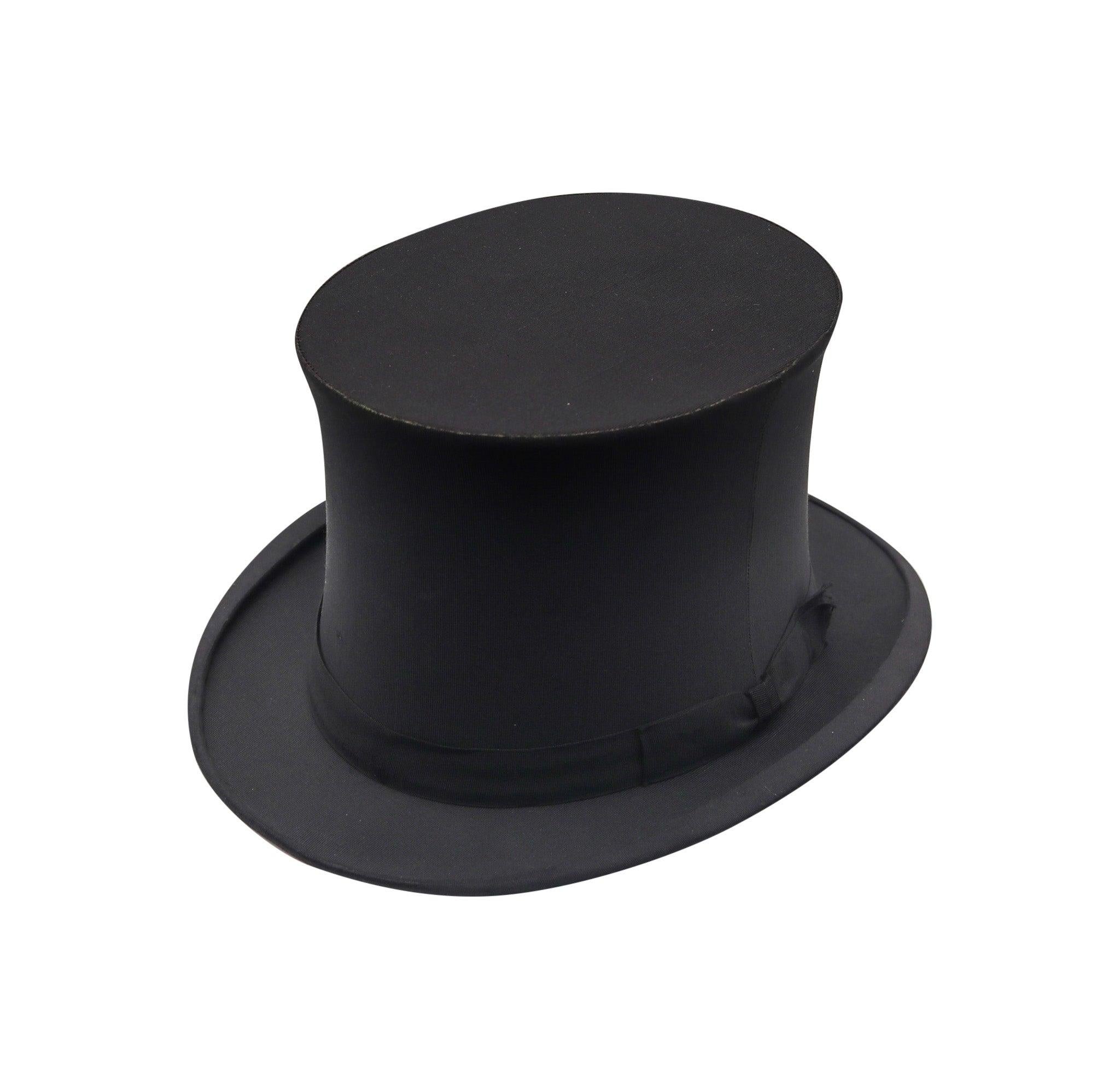 TOP-HAT 1920 Antiguo Sombrero Deco En Seda Con Por Los Hermanos Brooks En Caja Redonda en Excelente estado para la venta en Miami, FL
