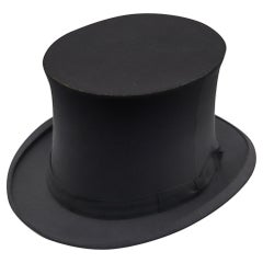 TOP-HAT 1920 Antiker Deko-Hut aus Seide mit By The Brooks Brothers In runder Schachtel