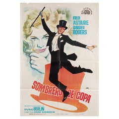 Top Hat R1964 Spanish B1 Film Poster