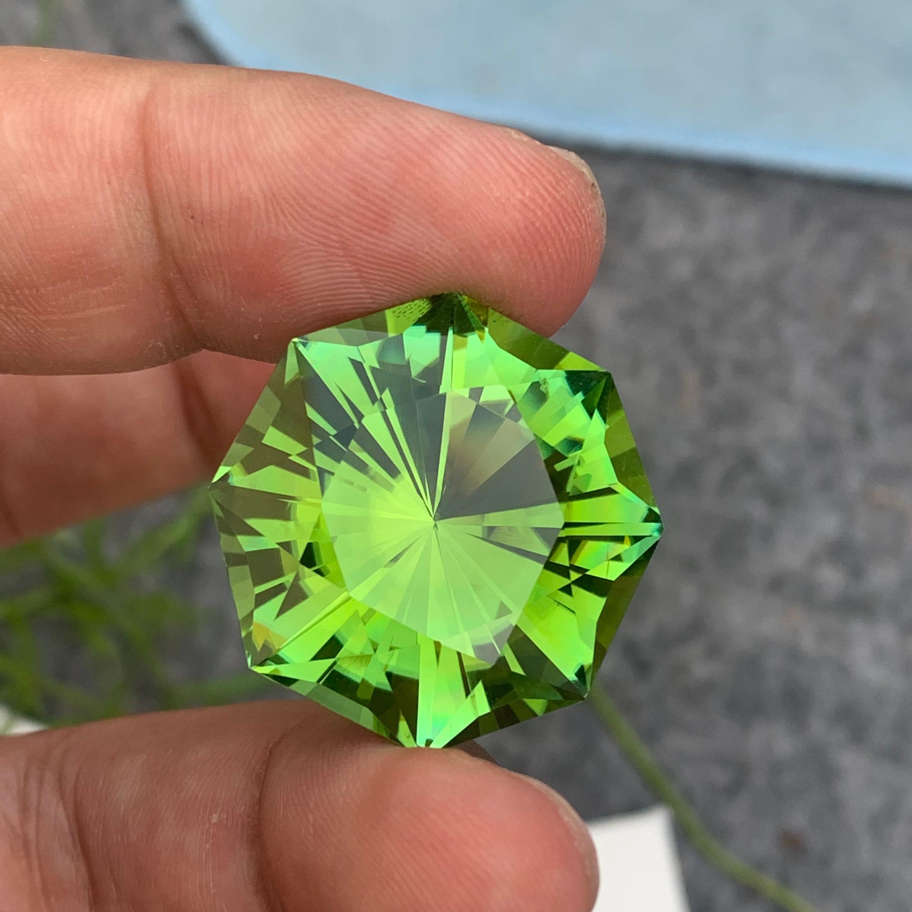 Octagon Cut Top High Quality Natural Loose Tourmaline Fancy Cut 48.35 Carat for Necklace For Sale