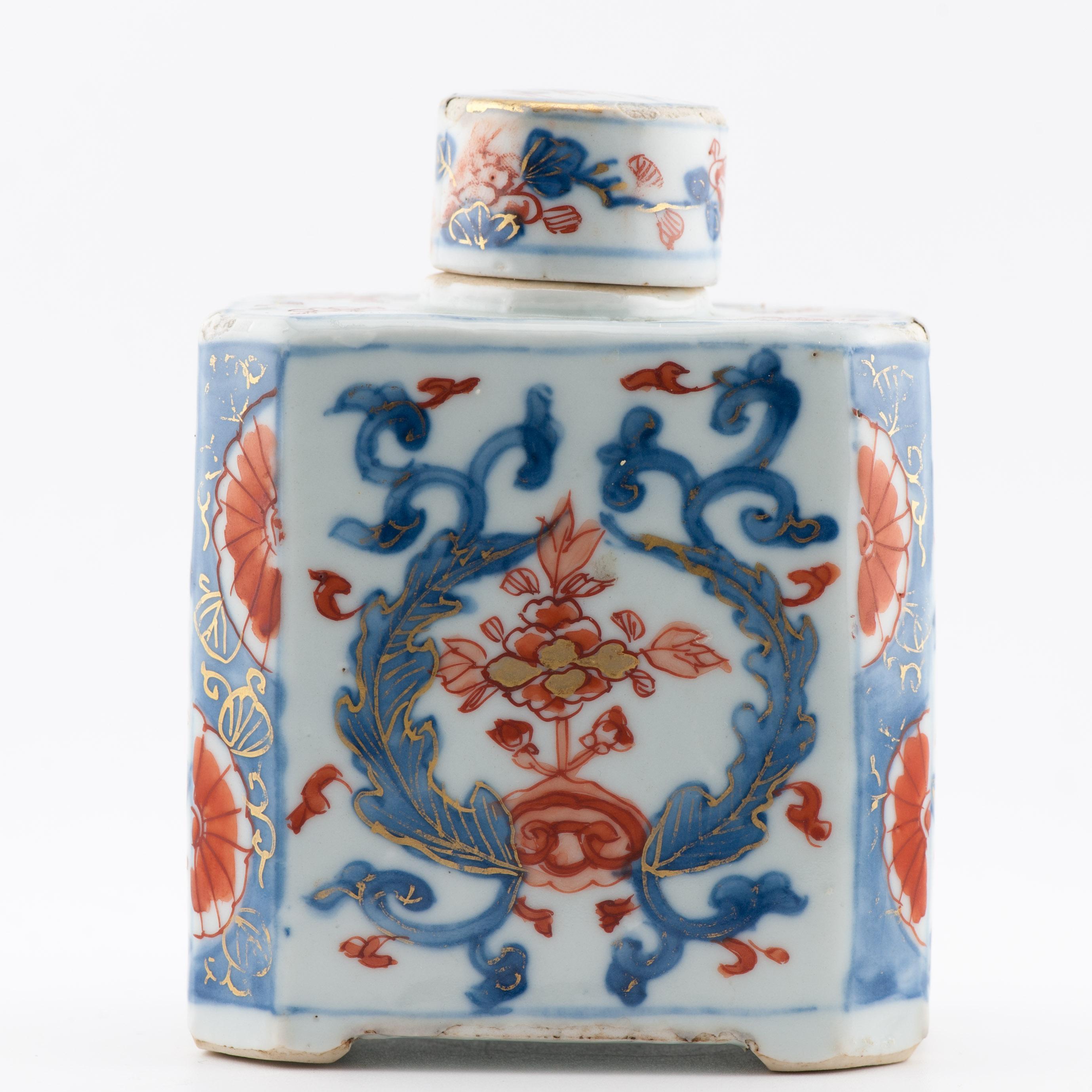 Top Level Antique Kangxi Period Imari Tea Caddy Chinese China Porcelain For Sale 7