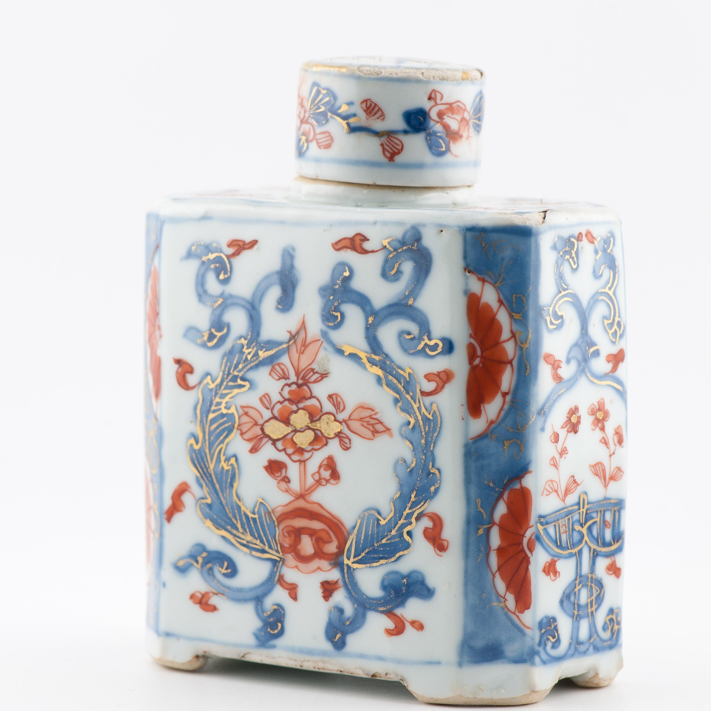 Top Level Antique Kangxi Period Imari Tea Caddy Chinese China Porcelain For Sale 9