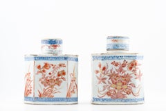 Top Level Antique Kangxi Period Imari Tea Caddy Chinese China Porcelain