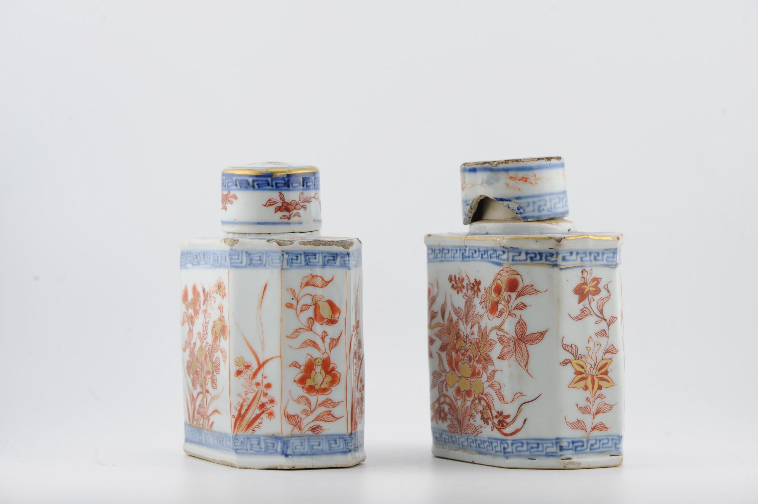 Top Level Antique Kangxi Period Imari Tea Caddy Chinese China Porcelain In condizioni buone in vendita a Amsterdam, Noord Holland