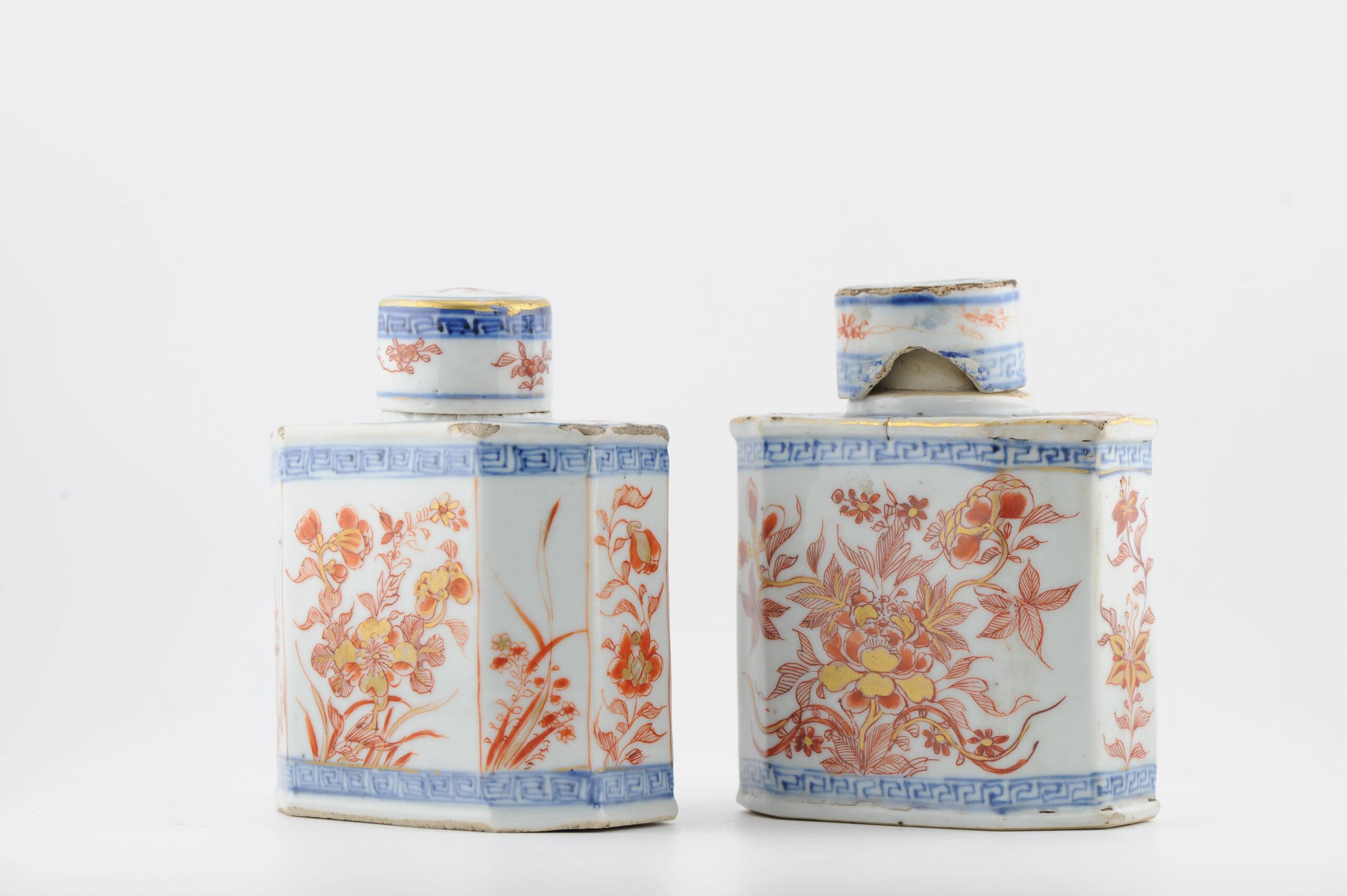 Porcellana Top Level Antique Kangxi Period Imari Tea Caddy Chinese China Porcelain in vendita