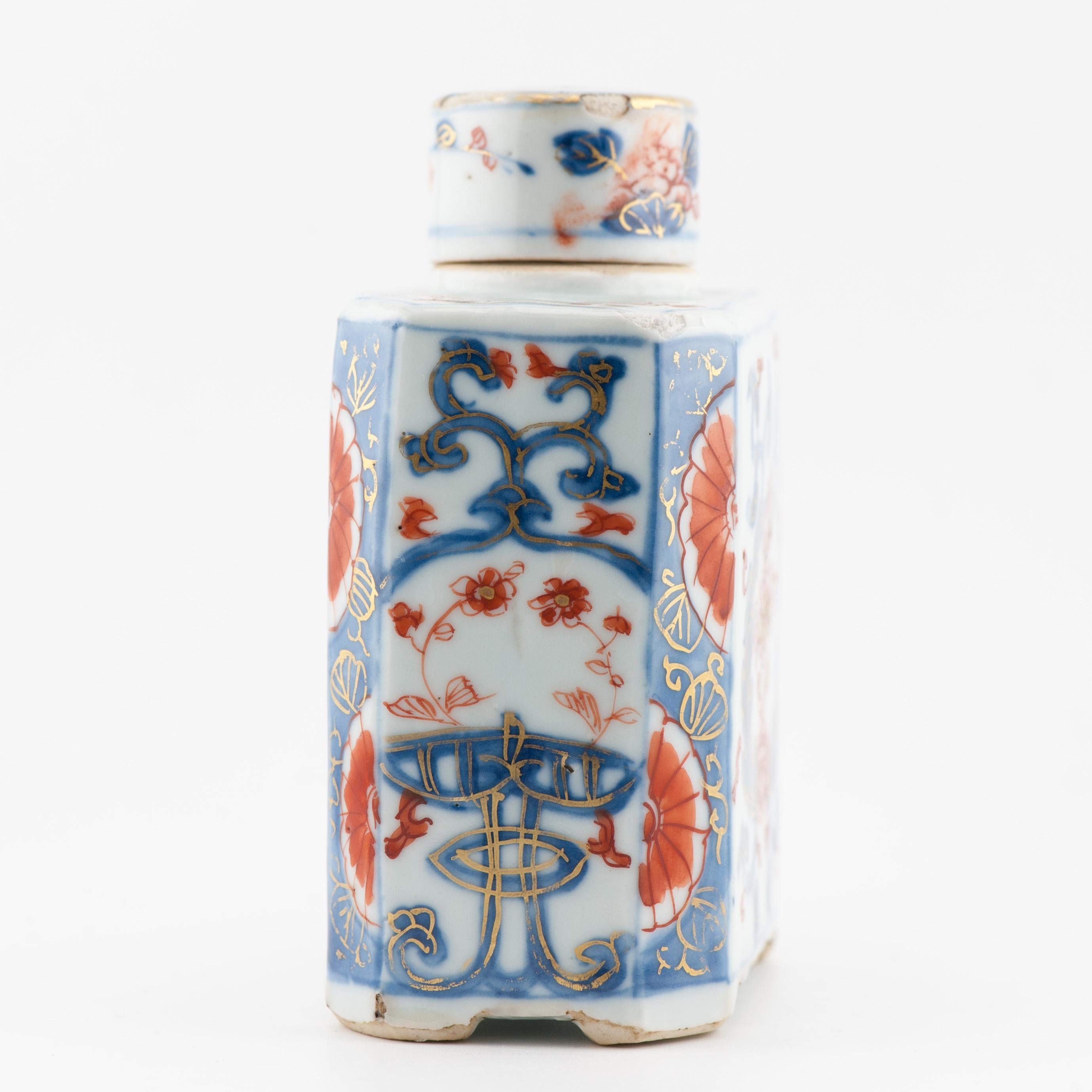 Top Level Antique Kangxi Period Imari Tea Caddy Chinese China Porcelain For Sale 3