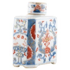 Top Level Antique Kangxi Period Imari Tea Caddy Chinese China Porcelain