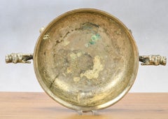 Top Level Dragon Plated Fruit Basket or Serving Chinese Qing Metal, ca 1900