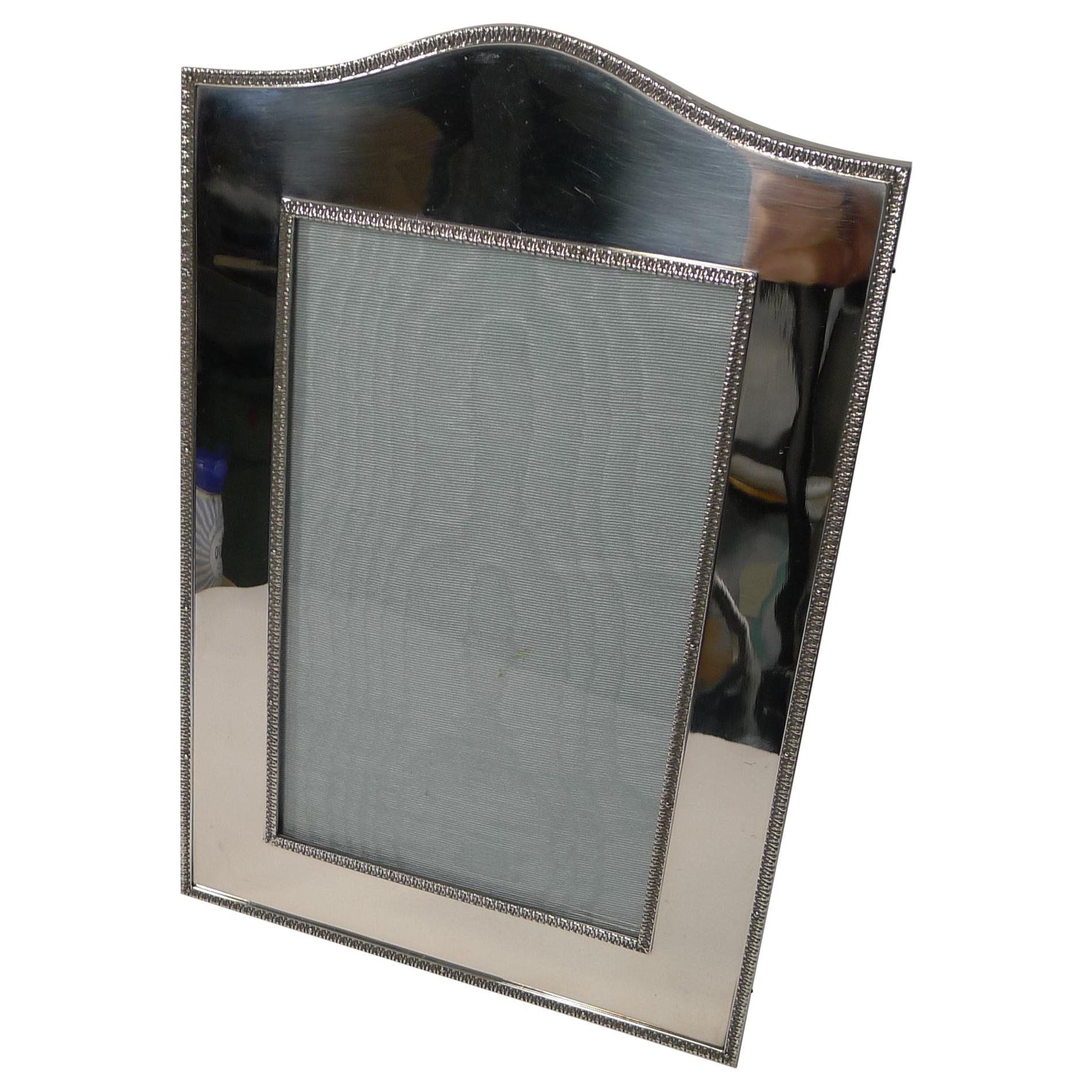 Top Notch Large English Sterling Silver Photograph or Picture Frame, 1910