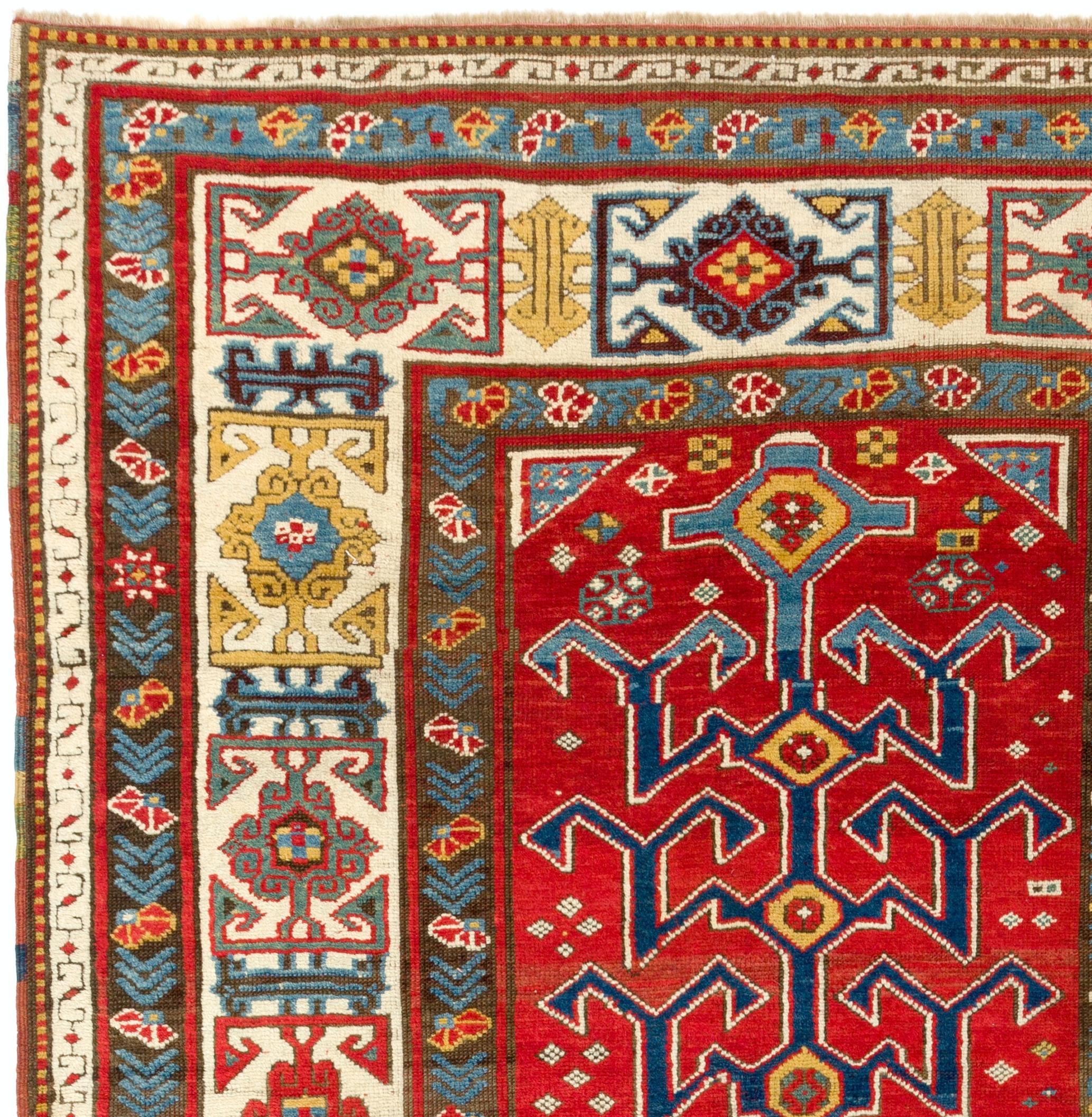 Kazako Tappeto Kazak del XIX secolo, unico nel suo genere, in eccellenti condizioni originali in vendita