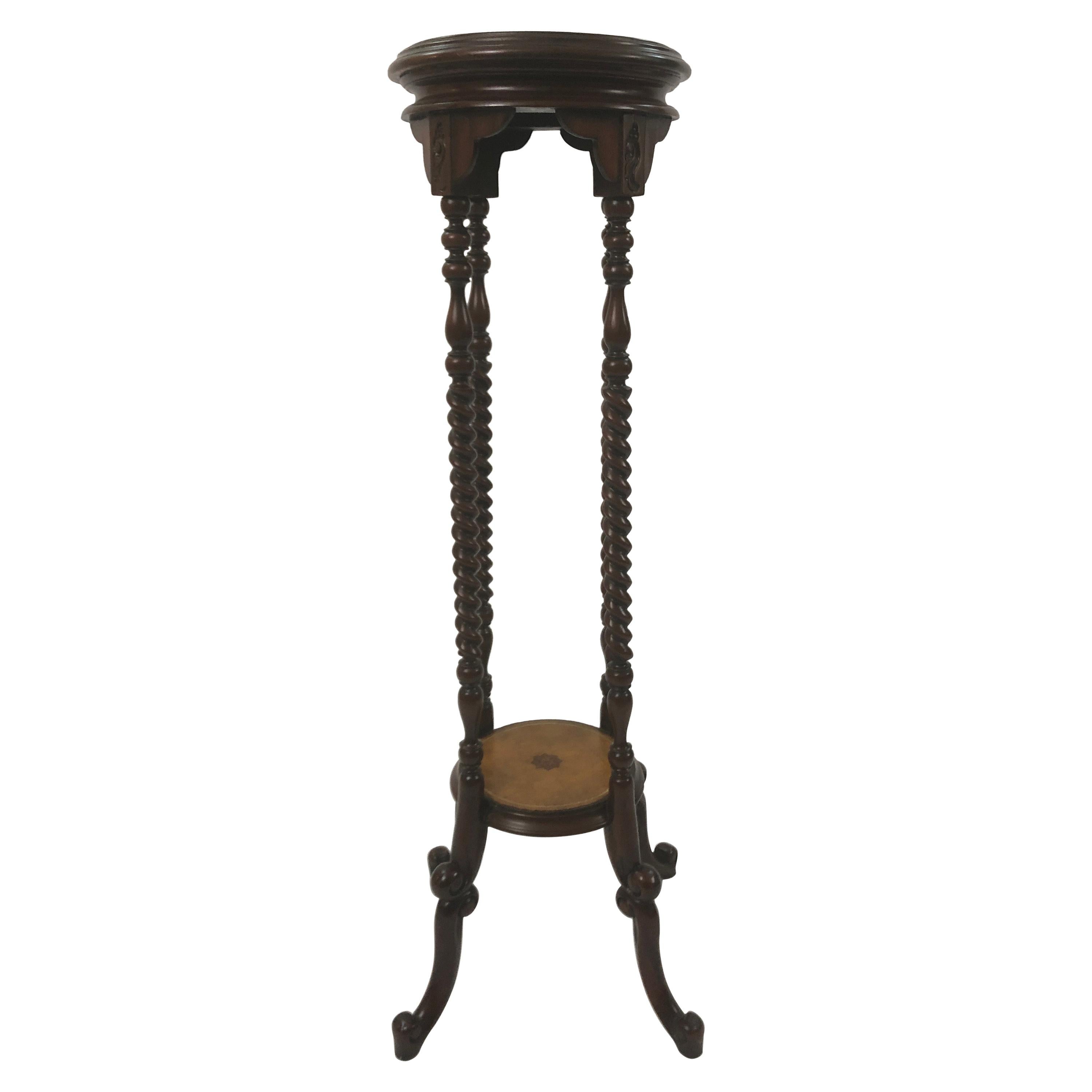 Top of the Line Maitland Smith Mahogany and Leather Top Stand