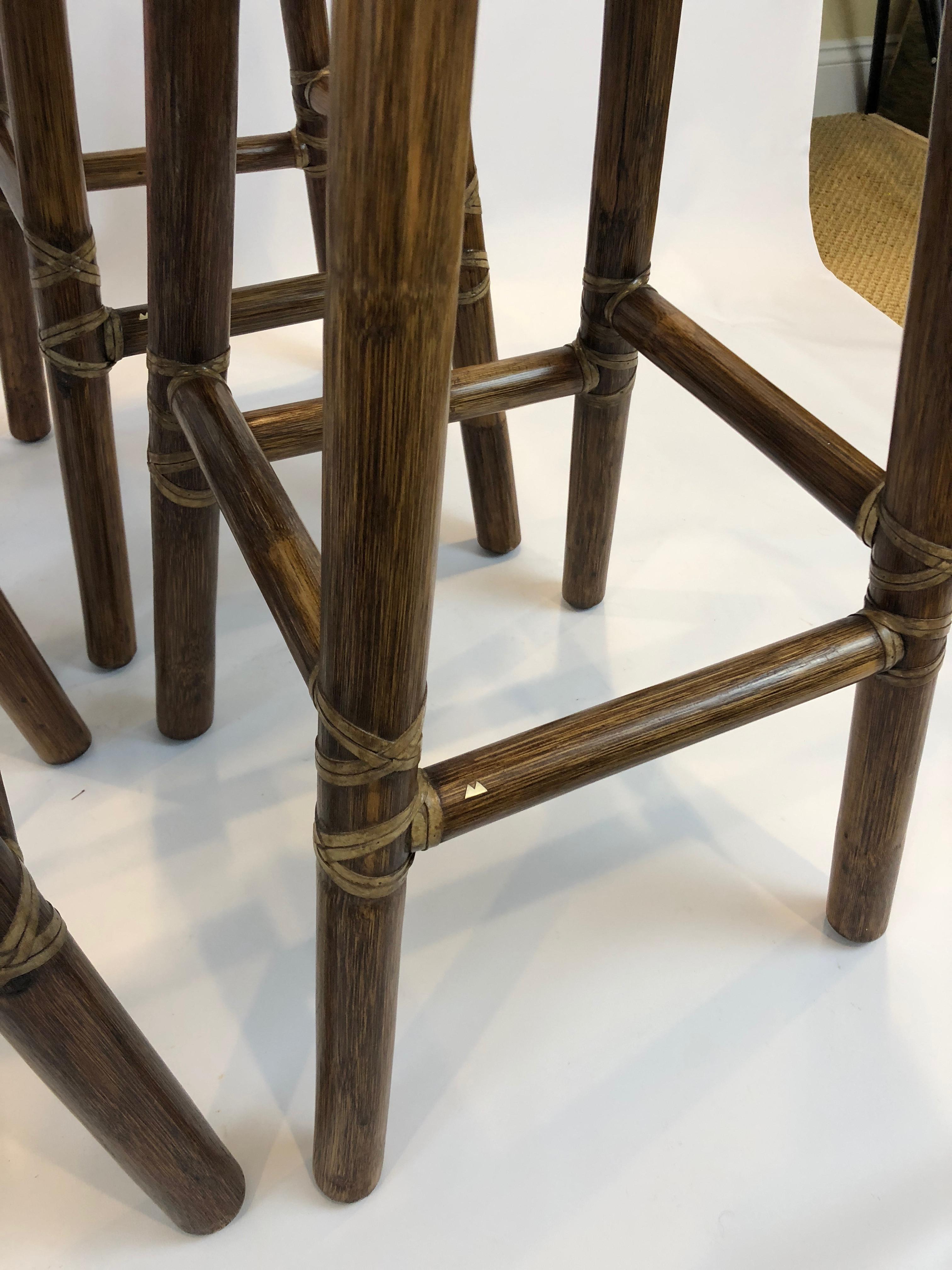 Top of the Line McGuire Set of 4 Bamboo Bar Stools 4
