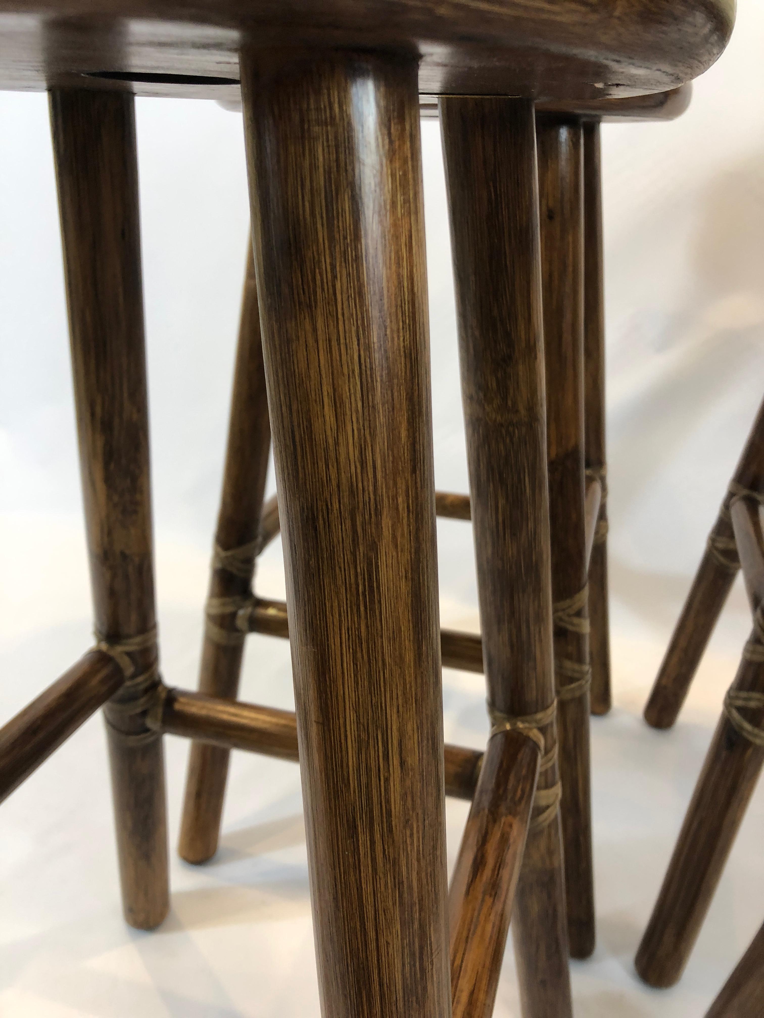 Top of the Line McGuire Set of 4 Bamboo Bar Stools 1