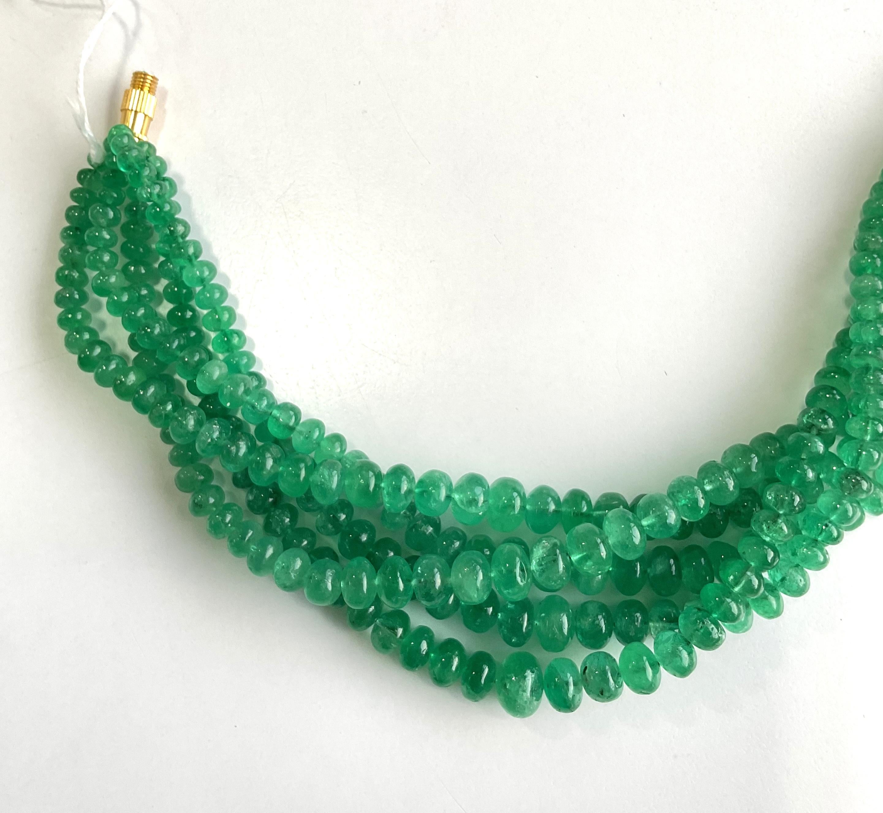 Art Deco Top Quality 186.90 Carats Colombian Emerald Beads For high Jewelry Natural Gems For Sale