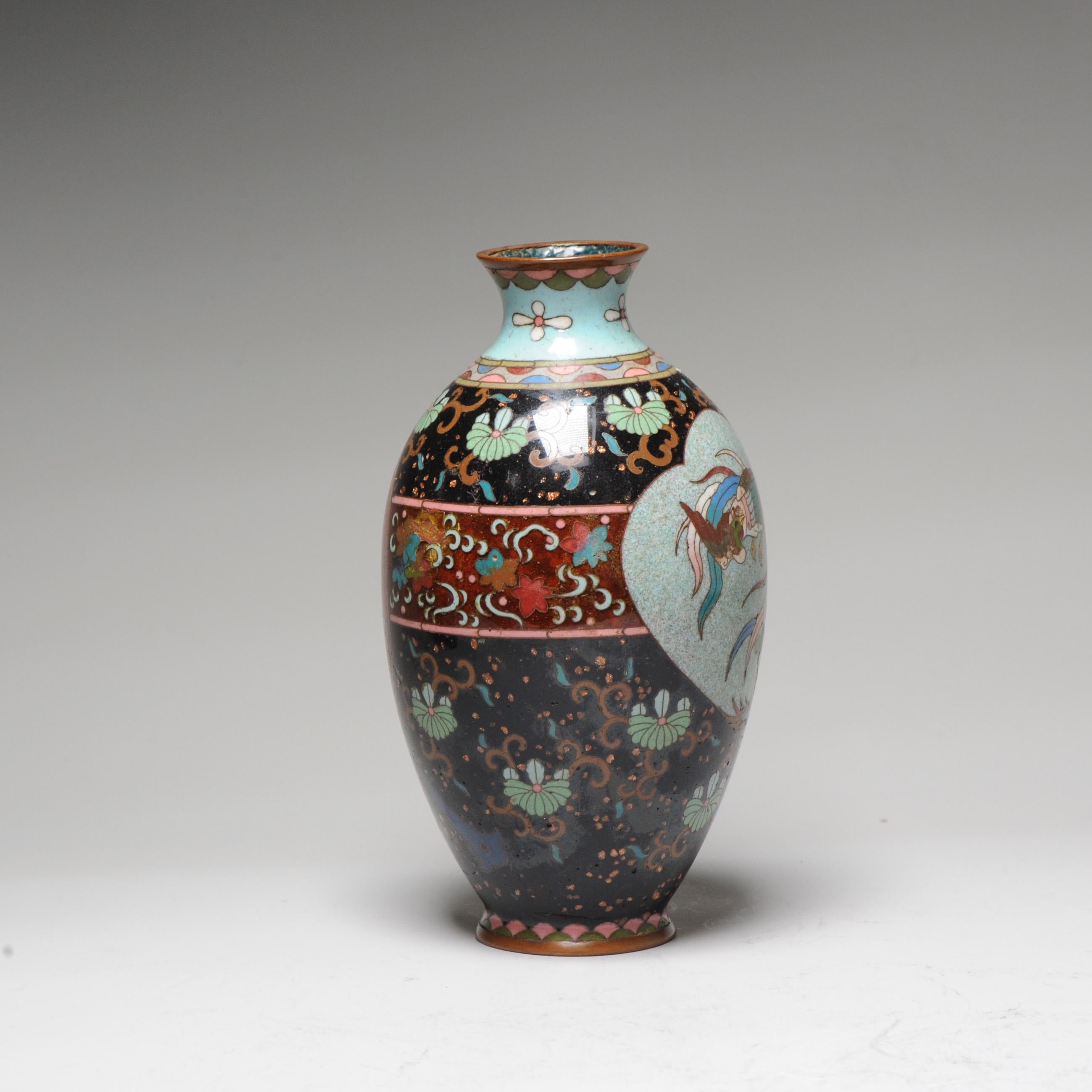  Top Quality 19c Antique Japanese Qing Period Bronze Cloisonne Vase In Excellent Condition For Sale In Amsterdam, Noord Holland