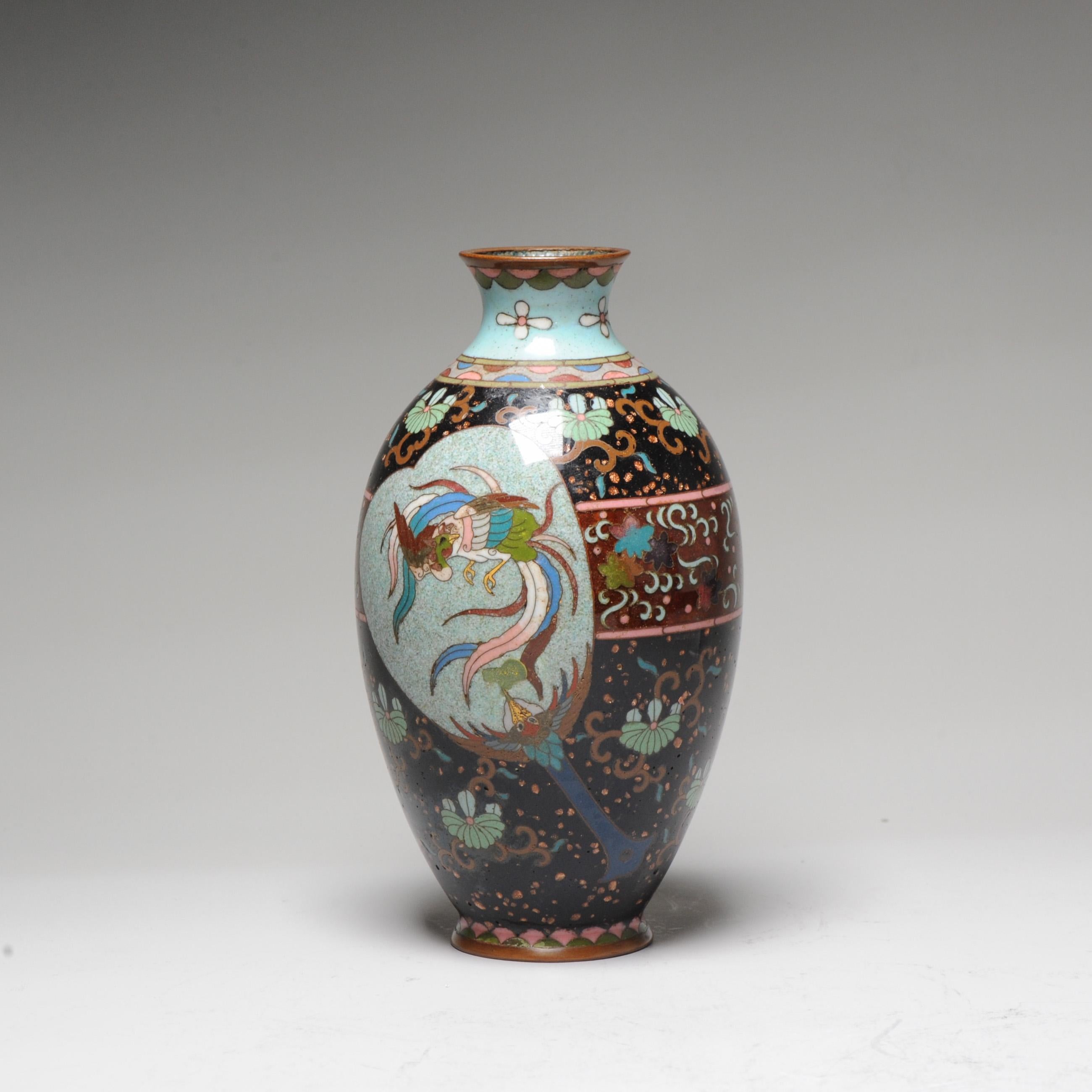  Top Quality 19c Antique Japanese Qing Period Bronze Cloisonne Vase For Sale 3
