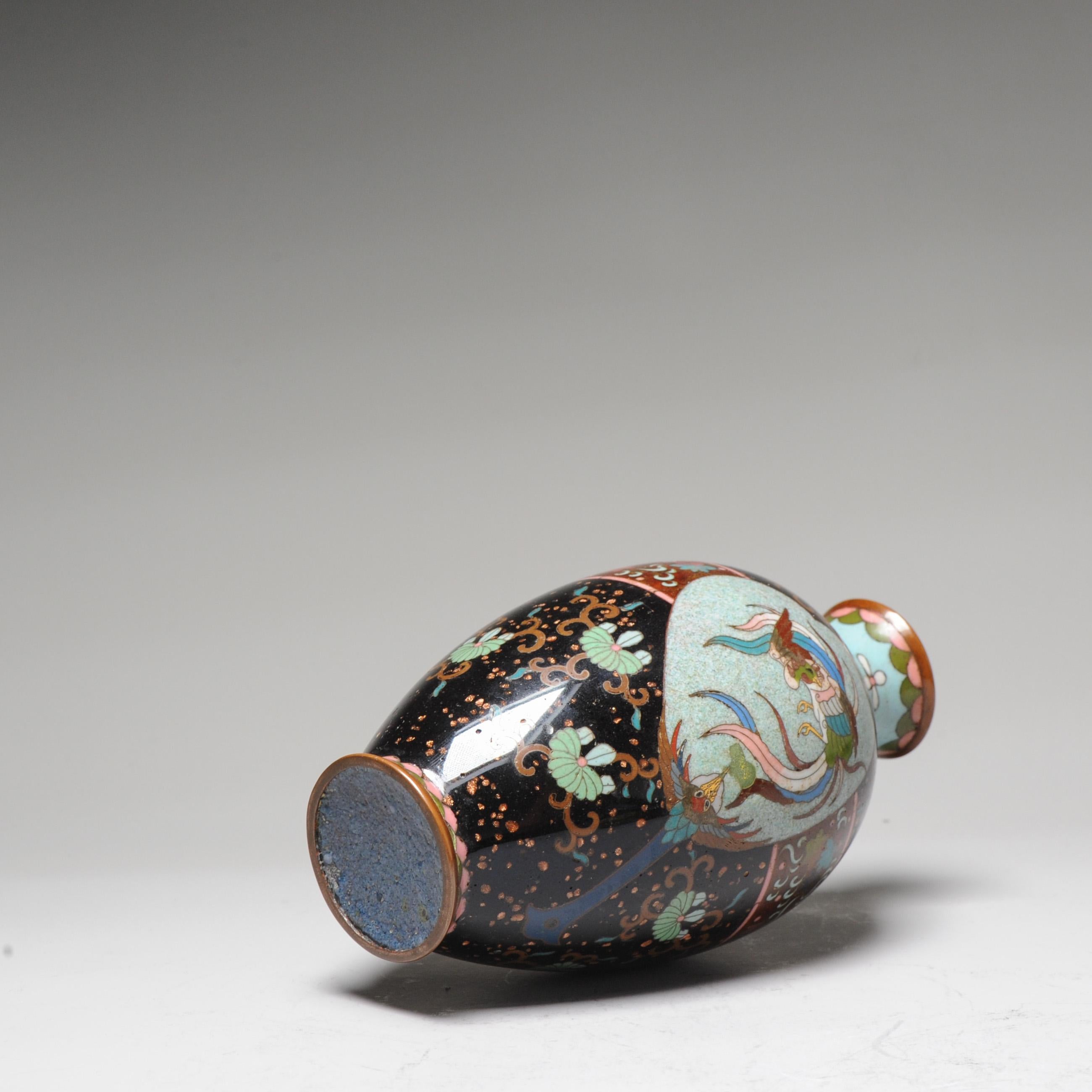  Top Quality 19c Antique Japanese Qing Period Bronze Cloisonne Vase For Sale 4